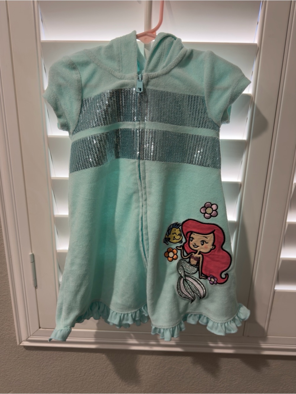 Disney Light Aqua Hooded little Mermaid Zip-Up Dress